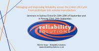 Seminars In Suzhou China On 19th-20th of September and in Penang 23rd- 24th September.