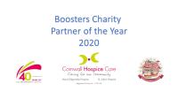 PRESENTING BOOSTERS 2020 CHARITY PARTNER OF THE YEAR