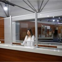 Counter Top Acrylic Sneeze Barrier, 80cm wide by 100cm tall