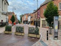 Hedera Screens provide Leicester City Centre Social Distancing Greenery