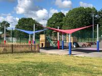 Fully waterproof shade sails at Farley Hill Primary School