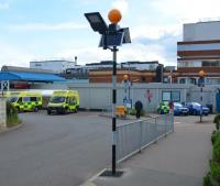 Solar Belisha Beacons with lights for Kettering Hospital