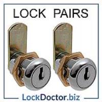 PAIRS of 20mm Mastered Camlocks for 2 Door Lockers