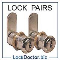 PAIRS of 32mm Mastered Camlocks for 2 Door Lockers
