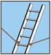  DO secure the bottom and the upper part of the ladder