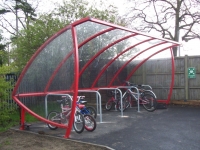 Project - Flame Red FalcoSail Cycle Shelter for Swindon Village Primary School