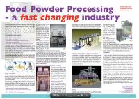 Food Processing - A Fast Changing Industry