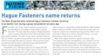 Hague Fasteners feature in January's Fastener & Fixing Magazine 