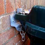 Wheelie Bin Lock now available with natural galvanised finish Monday 15th November 2010