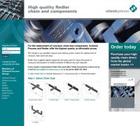New website from Schenck Process for ordering replacement chain for conveyors 