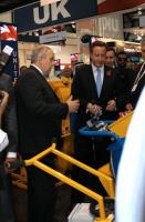 David Cameron UK Prime Minister visits SPE stand in the Middle East