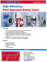 Pilot Operated Safety Valve: 20% less installation space than competitors comparable models