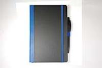 Blue notebook with contrasting spine