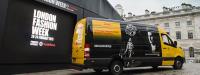DHL sponsorship vehicle wrap for London Fashion Week