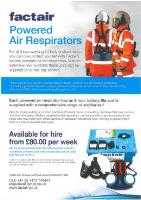 Factair's Powered Air Respirators now available in the hire fleet 