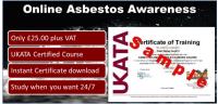 UKATA Approved Online Asbestos Awareness Training £25.00 plus VAT