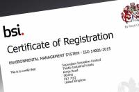 ISO 14001 accreditation marks culmination in series of environmental commitments.