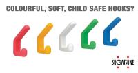 Colourful, soft, child safe hooks?