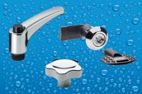 Elesa high quality chrome on engineering plastic rivals stainless steel for standard components in hygiene applications