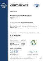 EKT obtains coveted IATF 16949 automotive certification