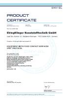 ElringKlinger Kunststofftechnik achive GMP certificate. Process reliability for our food industry customers