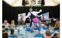 BambinO on Cloud Harlequin; Scottish Opera show for babies on a Harlequin printed floor