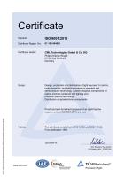 CML Technologies ISO 9001 certificate f