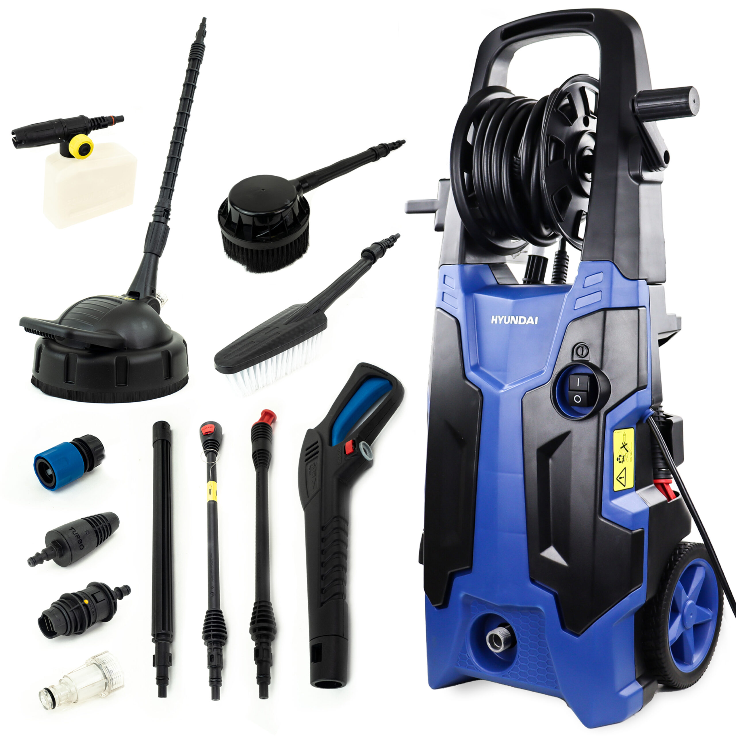 UK Suppliers Hyundai 2500W 2610psi 180bar Electric Pressure Washer With 8.5L/Min Flow Rate 