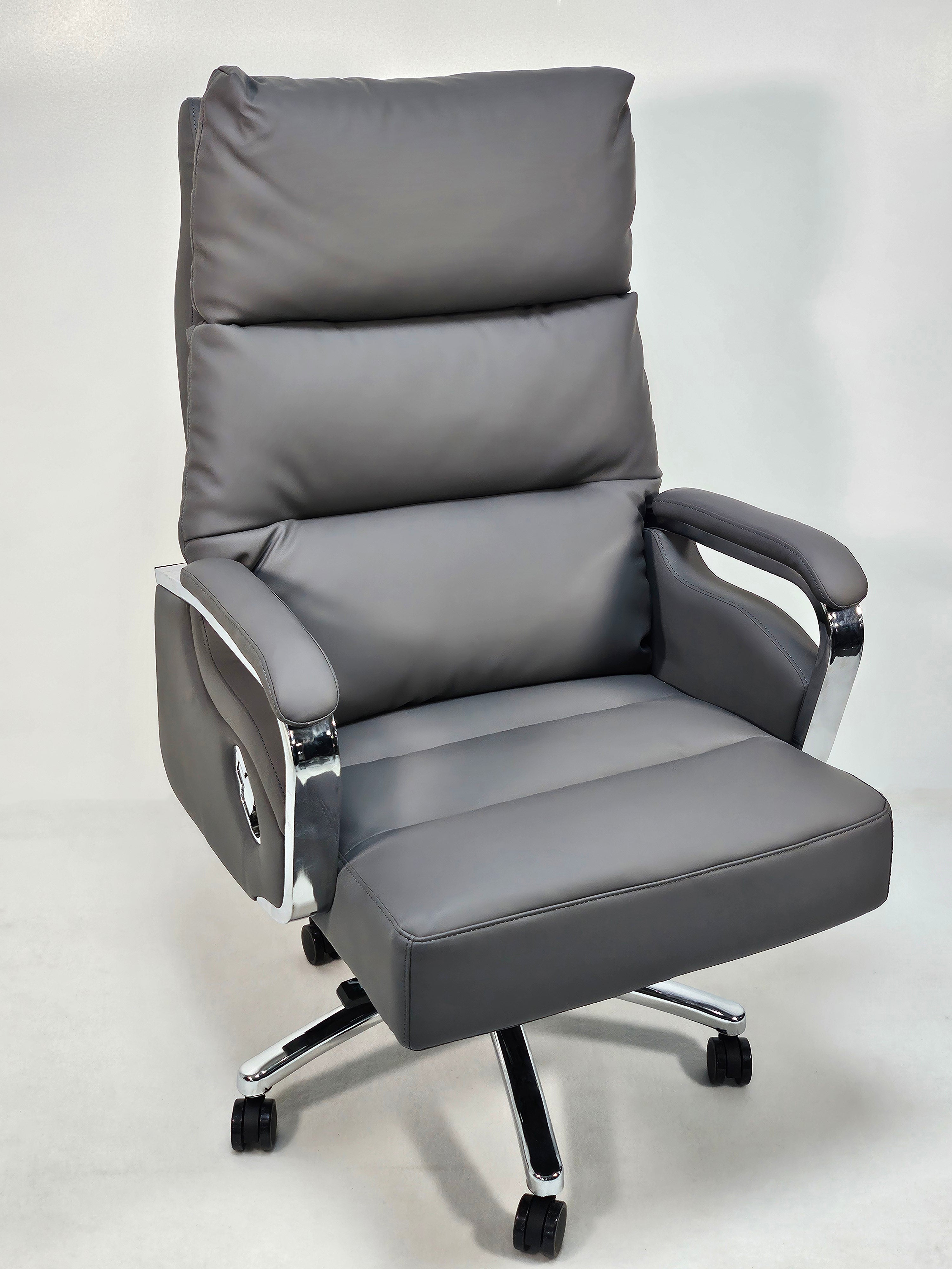 Specialising In Modern Reclining Grey Leather High Back Executive Office Chair - HB-263A North Yourkshire