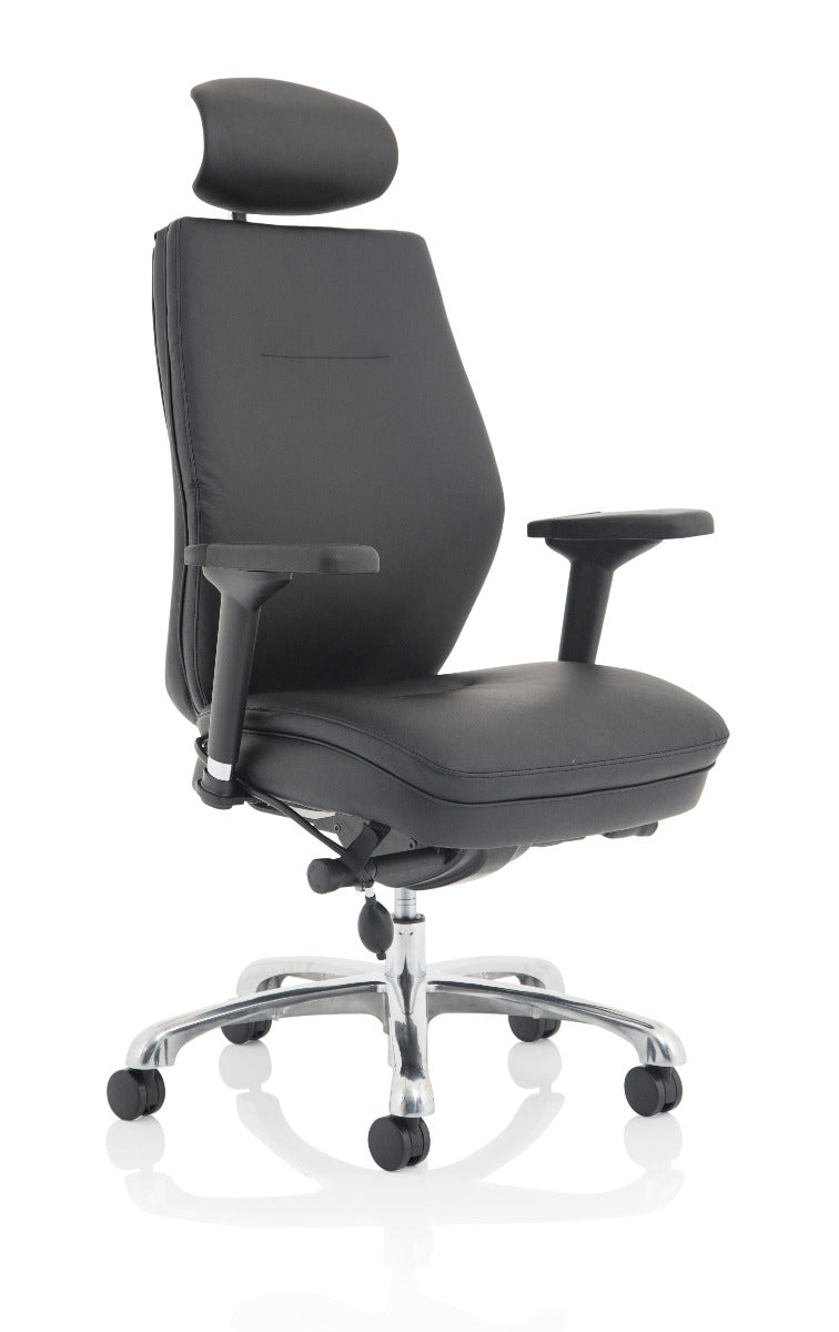 Domino Black Bonded Leather Posture Office Chair Huddersfield