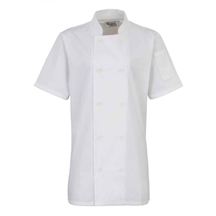 Premier Ladies Short Sleeve Chef&#39;s Jacket
