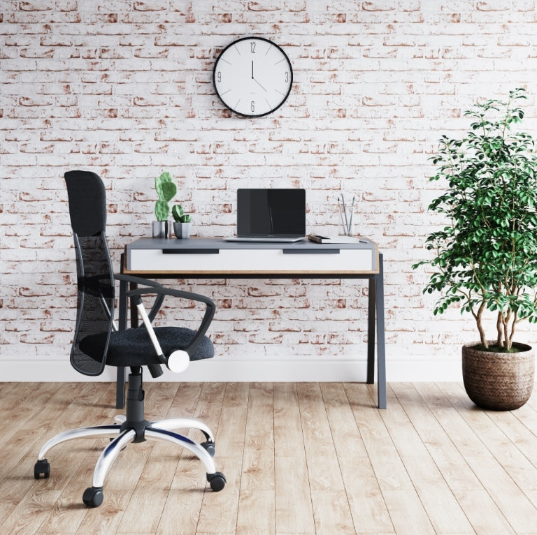 Geneva Walnut & Grey Home Office Desk UK