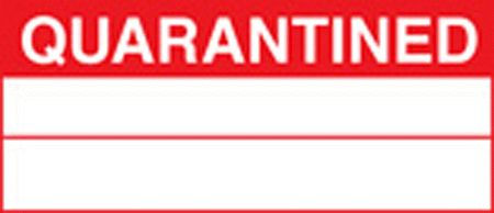 100 S/A labels 50x20 quarantined