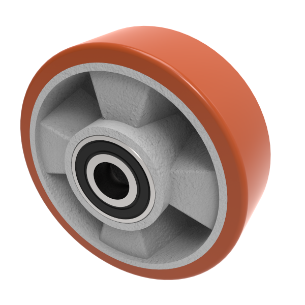 Polyurethane Aluminium 200mm Ball Bearing Wheel 800kg Load