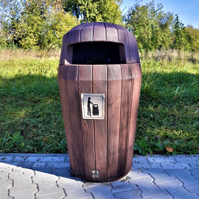 High Quality Sherwood&#8482; Litter Bin with Hooded Top