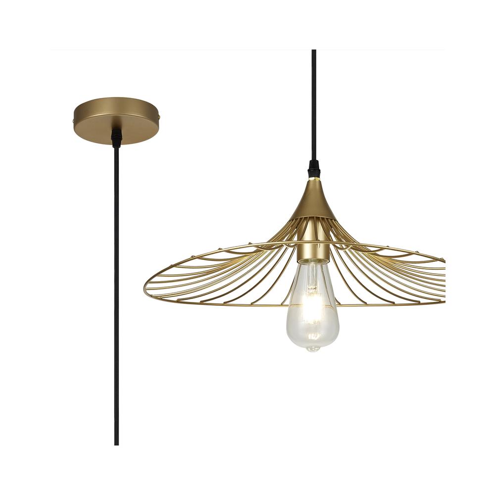 Luxuria Jugendstil 40cm Shallow Pendant Light E27 Painted Gold