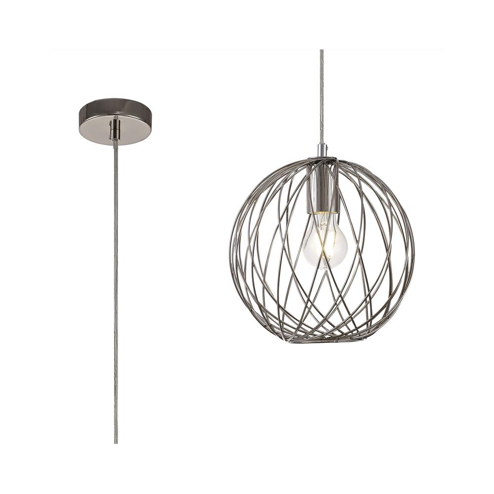 Luxuria Lyra 25cm Sphere Pendant Light E27 Polished Nickel