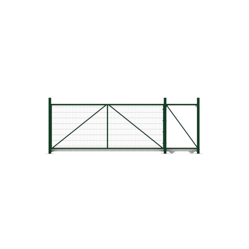 Cantilever Sliding Mesh Gate - 1.8H x 4mGreen With Track & Accessories - RH Open