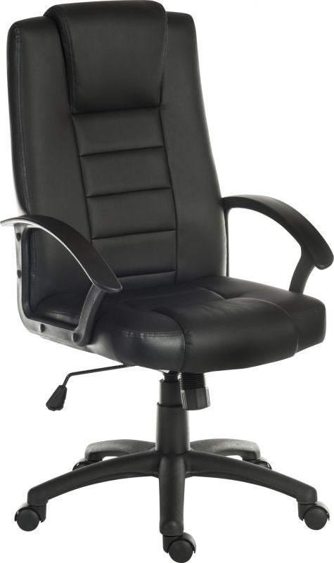 Black Bonded Leather Office Chair - LEADER UK