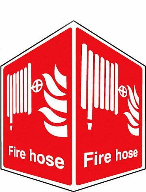 Fire hose  -  projecting sign