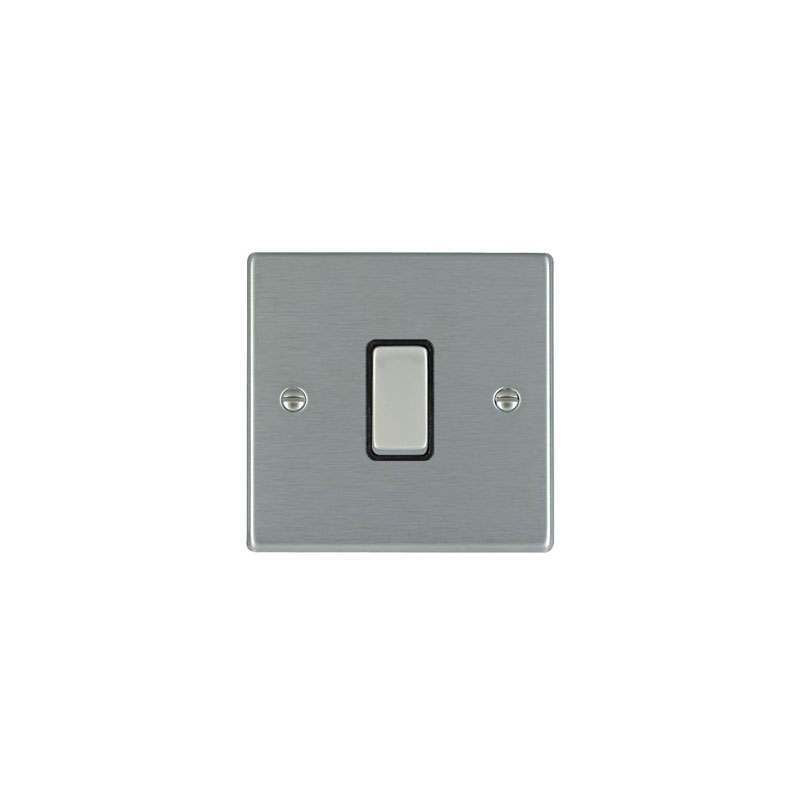 Hamilton Hartland Switch 1 Gang 10A 2 Way Stainless Black