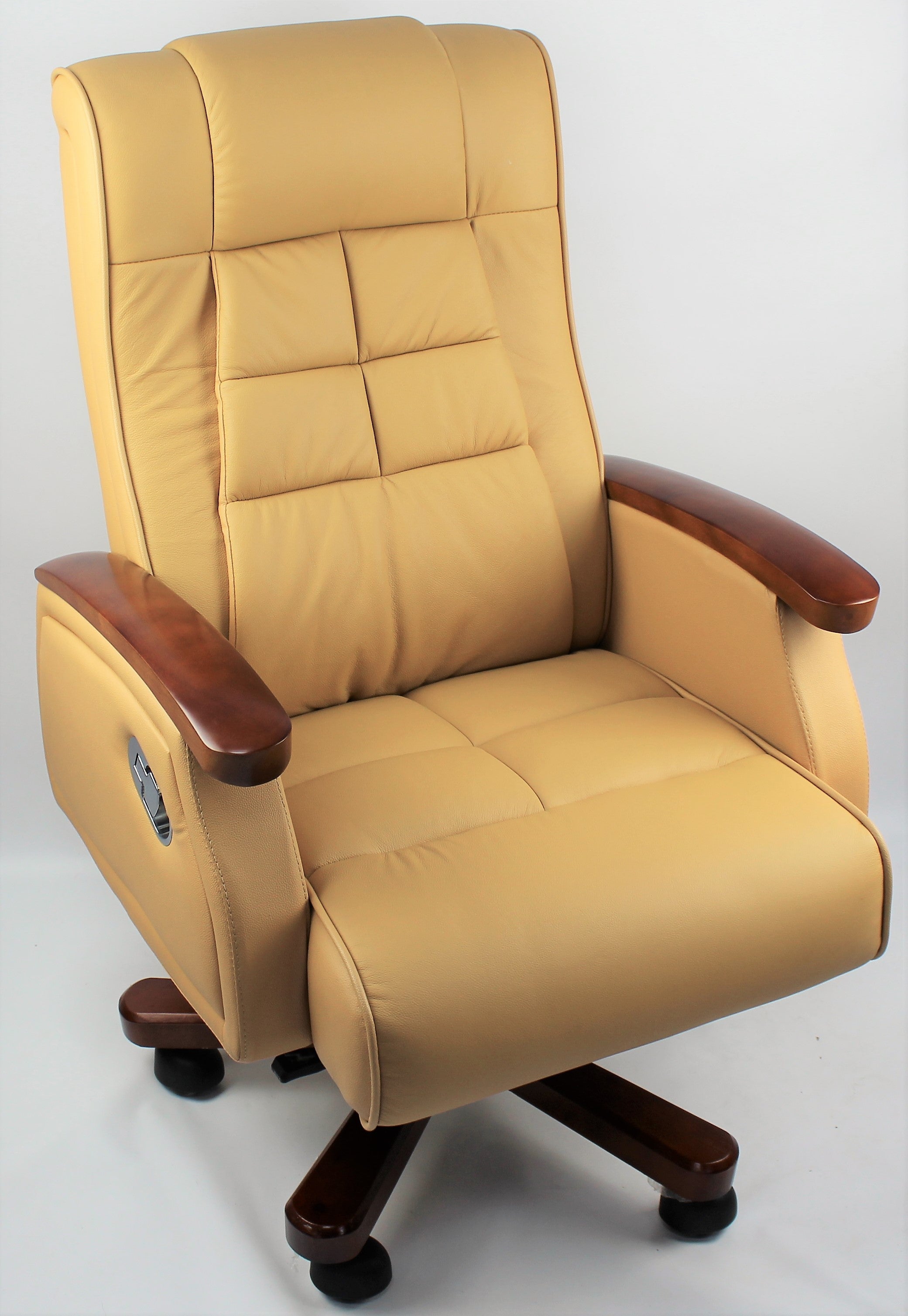 Providers Of Luxury Beige Leather recliner Executive Office Chair CHA-S-976 Huddersfield