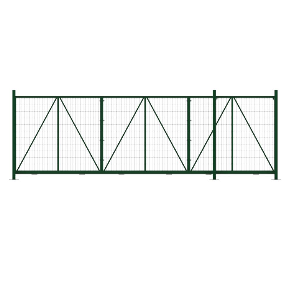 Bolt Down Track Sliding Mesh Gate 2.4x6mGreen With Track & Accessories - RH Open