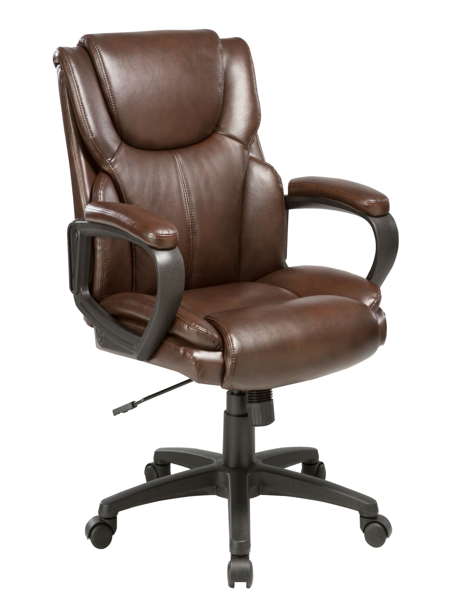 Soft Padded Low Back Executive Office Chair in Brown Leather - 2121C Huddersfield