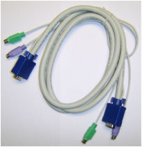 KVMC-E-VKVM-10 triple-coaxial PS2 KVM cable, male-male, 10metres