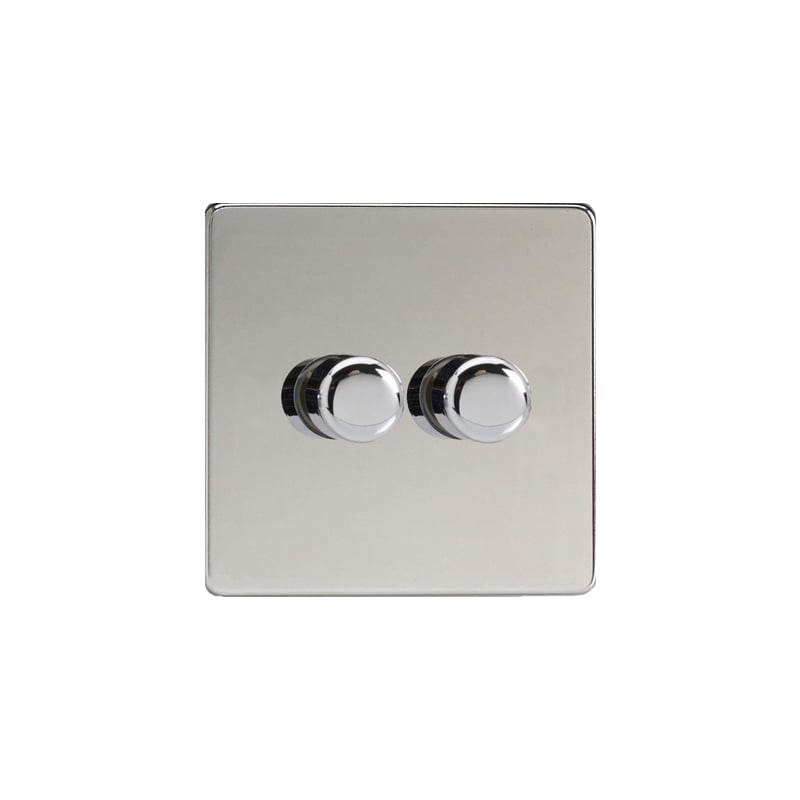 Varilight V-Pro 2 Gang LED Dimmer Switch Chrome