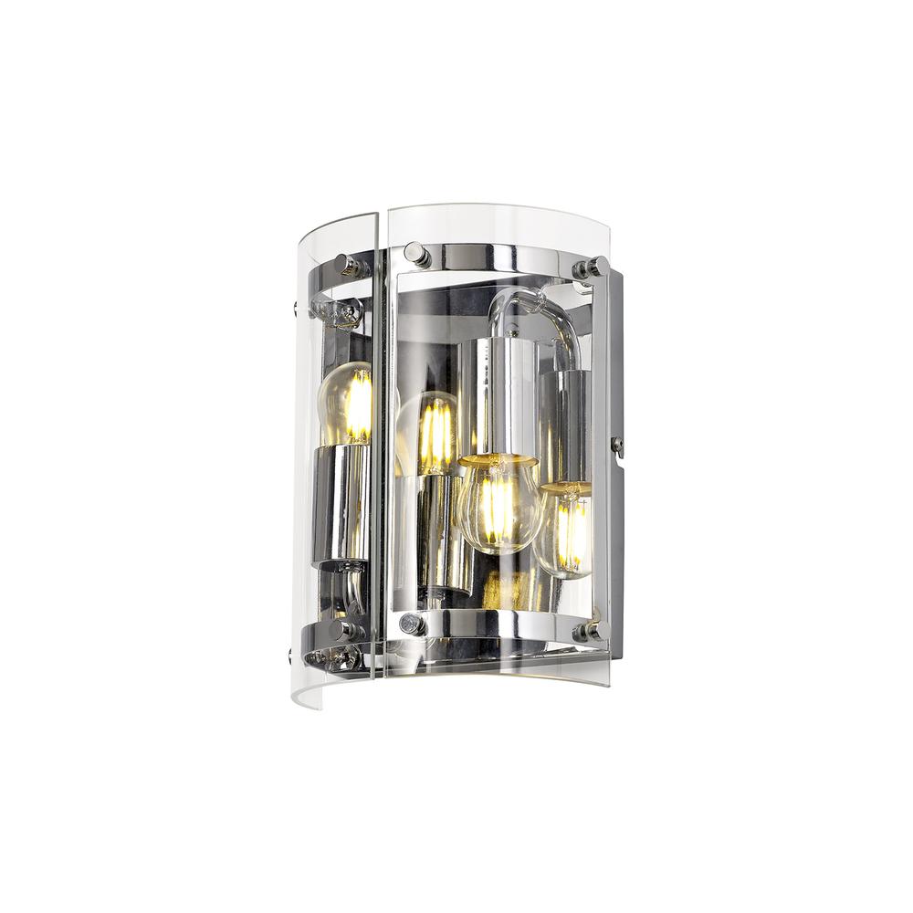 Luxuria Etoile Wall Light 2 Light E27 Polished Chrome / Plain Clear (A) Glass