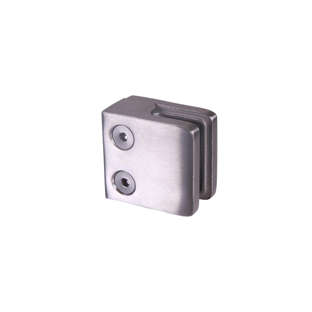 Square Flat Back Glass Clamp-12mm GlassZamac Satin Finish