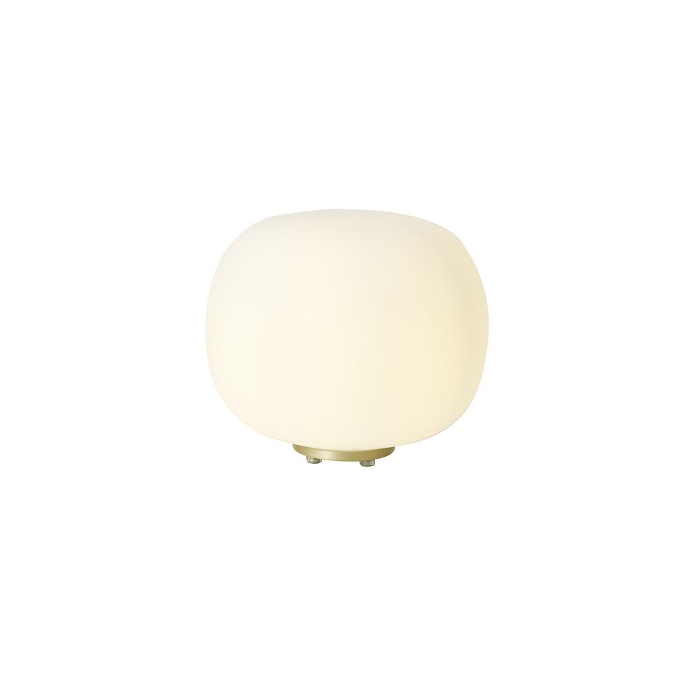 Luxuria Lumina Medium Oval Ball Table Lamp E27 Satin Gold Base With Frosted White Glass Globe