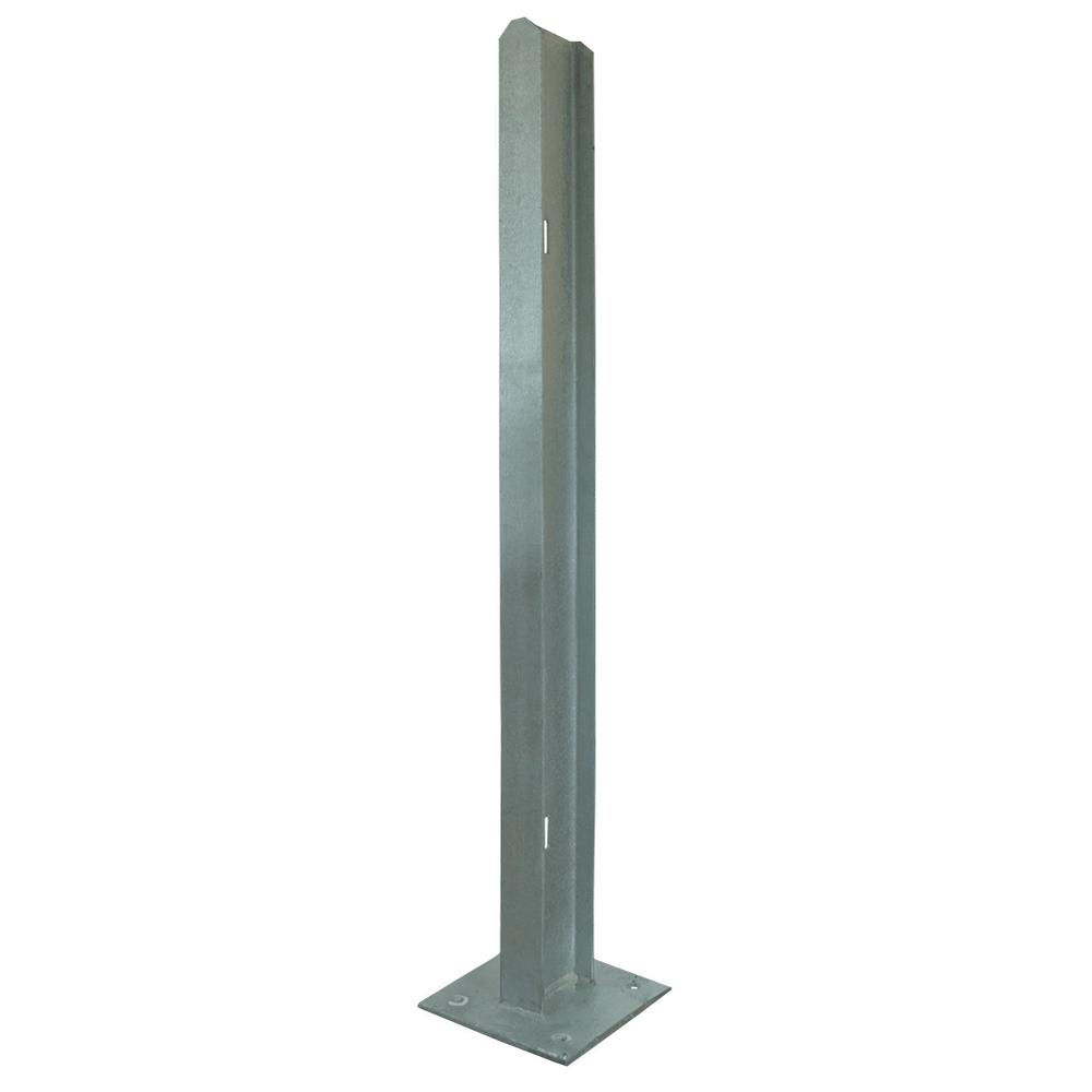 Galv Bolt Down-Post For 2.1m High Pales98x55x6.72mm c/w 200x200x10mm baseplate